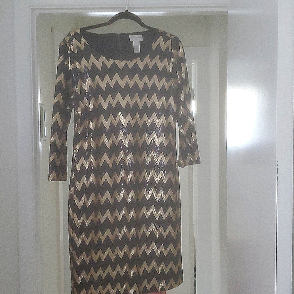 Black n Gold sequins evening dress